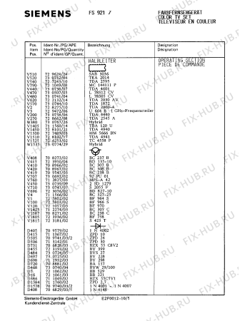 Схема №2 FC8822 с изображением Потенциометр для телевизора Siemens 00730733