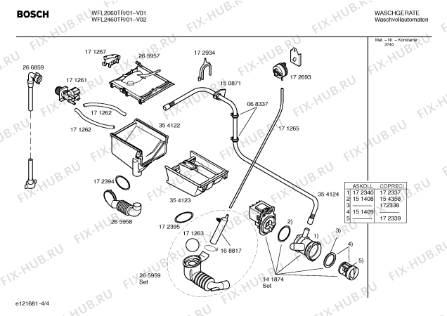 Схема №1 WFL2460TR Eurowasher 2460 с изображением Инструкция по эксплуатации для стиральной машины Bosch 00523649