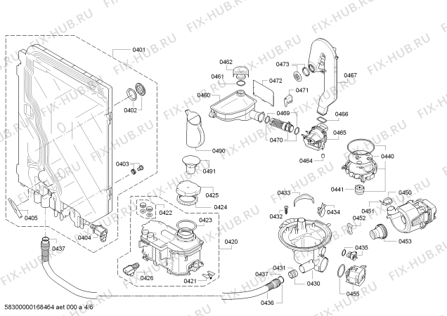 Взрыв-схема посудомоечной машины Siemens SN66M036CH - Схема узла 04