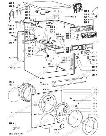 Схема №1 AWM 6123/PL с изображением Декоративная панель для стиралки Whirlpool 481245211113