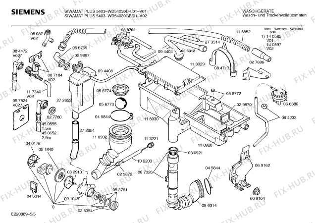 Схема №2 WD54030GB SIWAMAT PLUS 5403 с изображением Панель для стиралки Siemens 00287263