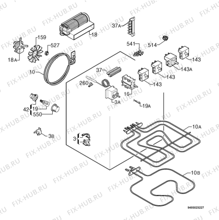 Взрыв-схема плиты (духовки) Privileg 209970_60264 - Схема узла Electrical equipment 268