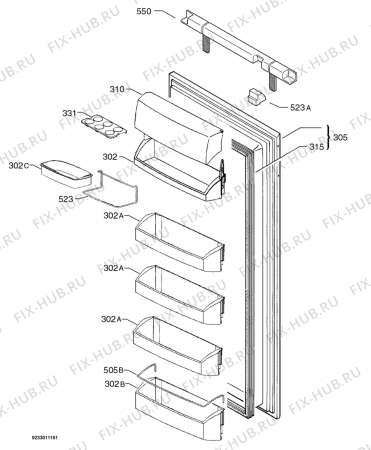 Взрыв-схема холодильника Aeg Electrolux SK81203-5I - Схема узла Door 003