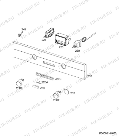 Взрыв-схема плиты (духовки) Aeg BEK431111M - Схема узла Command panel 037
