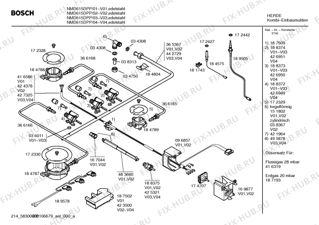 Схема №1 NND615DTR Bosch с изображением Переключатель для плиты (духовки) Bosch 00189578