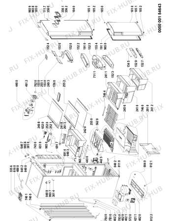 Схема №1 WBC3547 A++NFW с изображением Сенсорная панель для холодильной камеры Whirlpool 480132102063