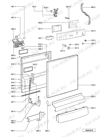 Схема №1 ADP 6510 WH с изображением Панель для посудомоечной машины Whirlpool 481245372588