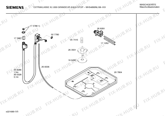Схема №2 WH54890NL EXTRAKLASSE XL1200 GRANDEUR AQUASTOP с изображением Ручка для стиральной машины Siemens 00480745