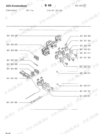 Взрыв-схема плиты (духовки) Aeg 831 V W - Схема узла Section7