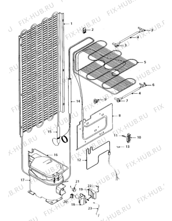 Взрыв-схема холодильника Zanussi DF50/31 - Схема узла Cooling system 017