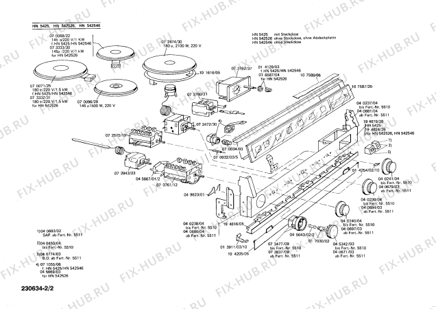 Взрыв-схема плиты (духовки) Siemens HN5425 - Схема узла 02