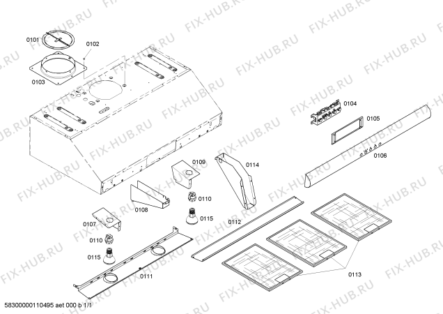 Схема №1 DAH9566UC с изображением Панель для составляющей Bosch 00475186