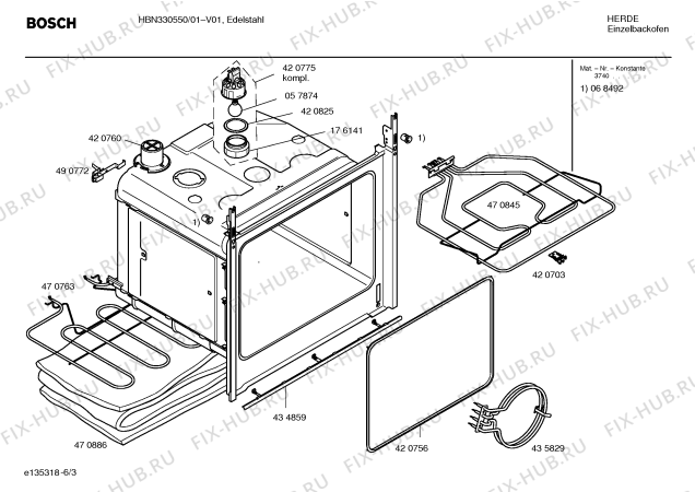 Взрыв-схема плиты (духовки) Bosch HBN330550 - Схема узла 03