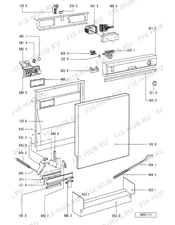 Взрыв-схема посудомоечной машины RADIOLA PSS 2001 BL - Схема узла
