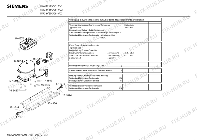 Схема №1 KG33V640 с изображением Инструкция по эксплуатации для холодильника Siemens 00594718