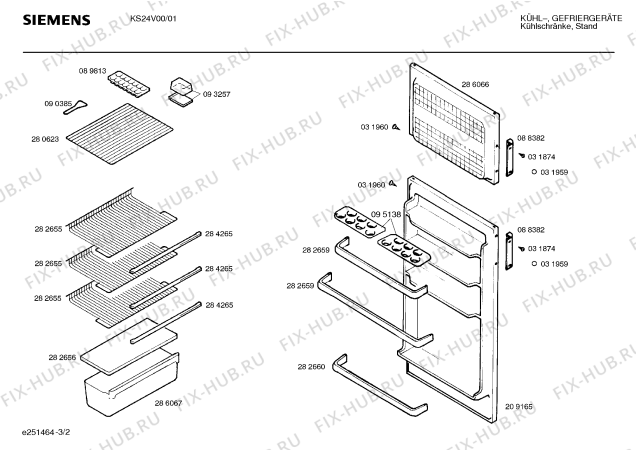 Схема №1 KS28V00 с изображением Поднос для холодильника Siemens 00282660