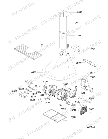 Схема №1 HOO 529 S 100 296 87 с изображением Индикатор для электровытяжки Whirlpool 481244268938