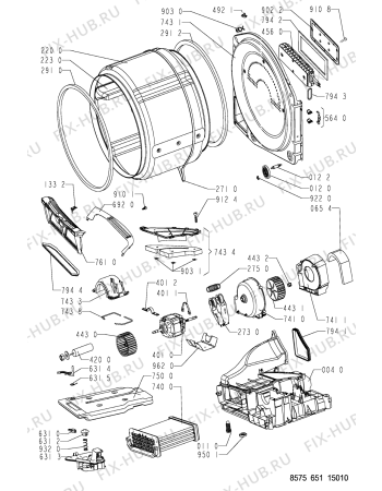 Взрыв-схема сушильной машины Ikea DRY 110 W 400 488 73 DRY 110 W - Схема узла