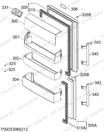 Взрыв-схема холодильника Electrolux EN3609MFW - Схема узла Door 003