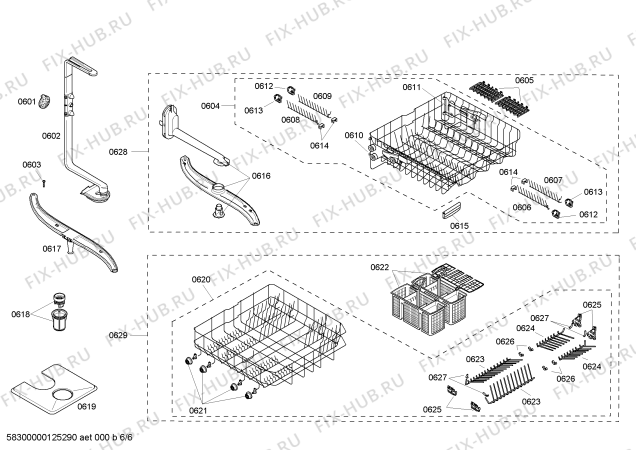 Взрыв-схема посудомоечной машины Kenmore 63016303406 Kenmore Elite - Схема узла 06