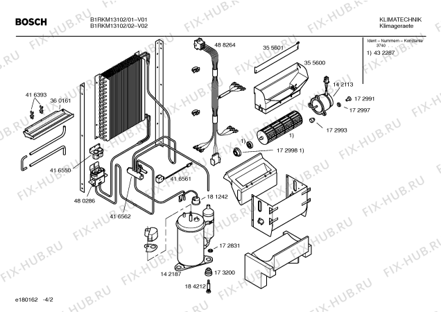 Взрыв-схема кондиционера Bosch B1RKM13102 - Схема узла 02