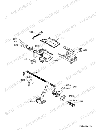 Взрыв-схема стиральной машины Aeg LWX8463BI - Схема узла Hydraulic System 272