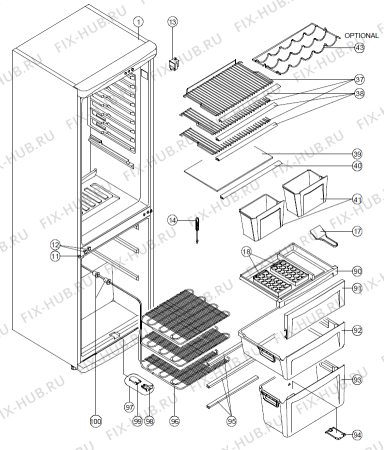 Взрыв-схема холодильника Gorenje RF120   -GN360V-FW (183380, V38001001) - Схема узла 02