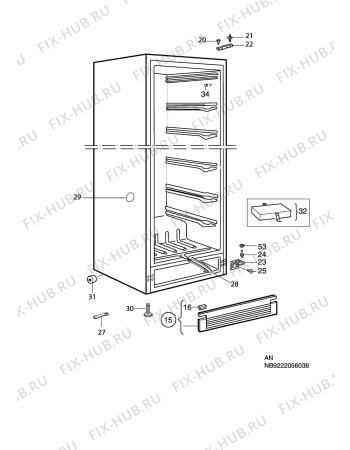 Взрыв-схема холодильника Privileg 618038_40076 - Схема узла C10 Cabinet