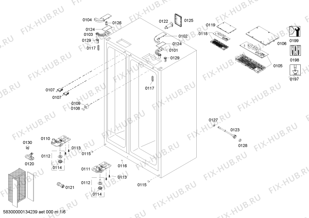 Схема №1 RS295311 Gaggenau с изображением Плата для холодильника Bosch 00651987