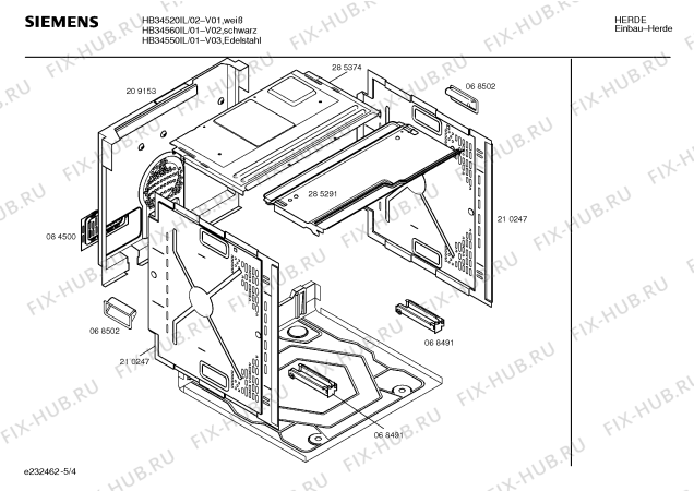 Схема №1 HB34550IL с изображением Панель управления для плиты (духовки) Siemens 00299987