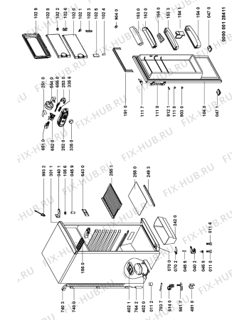Схема №1 ARC 1270 с изображением Корпусная деталь для холодильника Whirlpool 481245228454