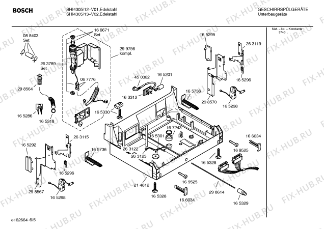 Схема №1 SHI4300 с изображением Инструкция по эксплуатации для посудомоечной машины Bosch 00520921