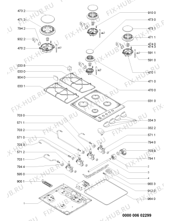 Схема №1 PGS 200/WH/01 с изображением Затычка для плиты (духовки) Whirlpool 480121101509