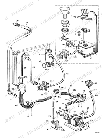 Взрыв-схема посудомоечной машины Electrolux ECD22BR - Схема узла Electric / Water