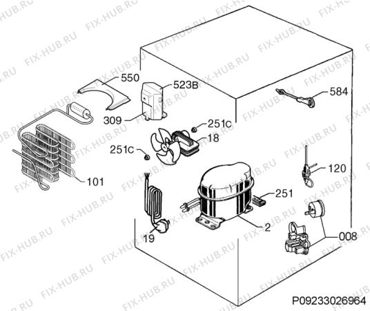 Взрыв-схема холодильника Ikea FSC100/17 90199483 - Схема узла Cooling system 017