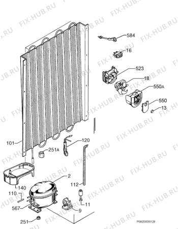 Взрыв-схема холодильника Aeg Electrolux S71328KG2 - Схема узла Cooling system 017