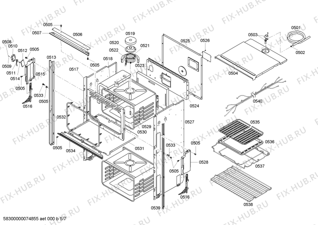 Схема №2 HBL562AUC с изображением Прокладка Bosch 00143584