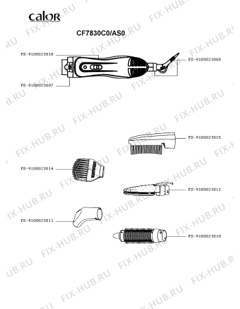 Схема №1 CF7817C0/AS0 с изображением Микронасадка для электрофена Rowenta FS-9100023011
