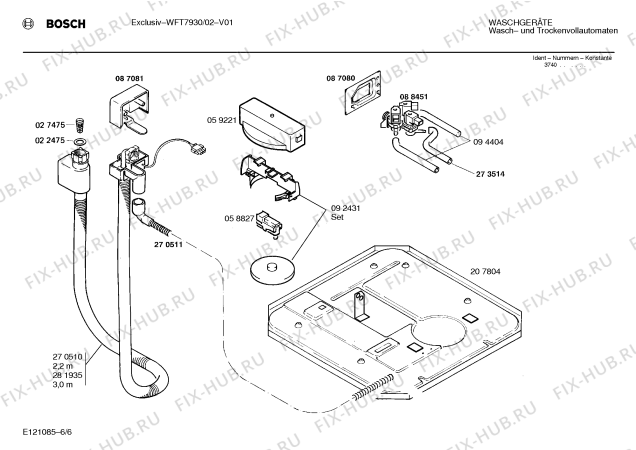 Схема №1 WFT7930 EXCLUSIV с изображением Панель управления для стиралки Bosch 00288703