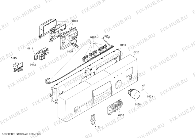 Схема №3 DRS5515 с изображением Передняя панель для посудомойки Bosch 00676452