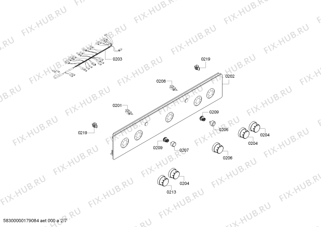 Взрыв-схема плиты (духовки) Bosch HGG223153P - Схема узла 02