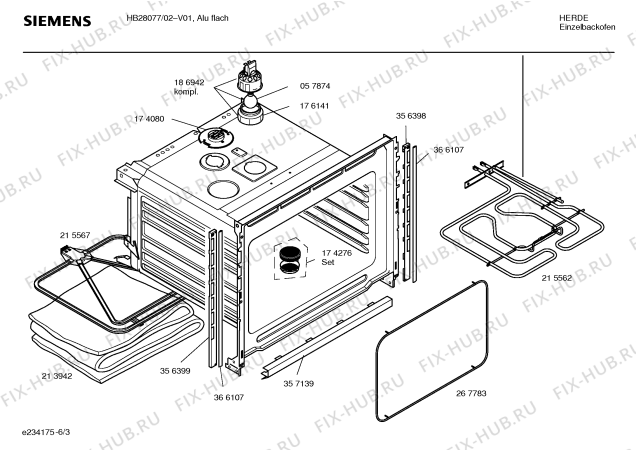 Схема №2 HB28077 с изображением Инструкция по эксплуатации для плиты (духовки) Siemens 00581228