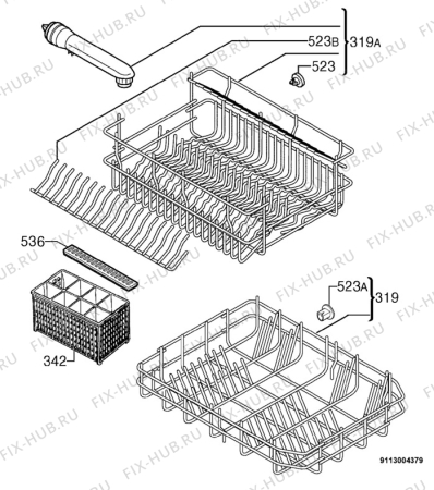 Взрыв-схема посудомоечной машины Foron SV0953W - Схема узла Basket 160