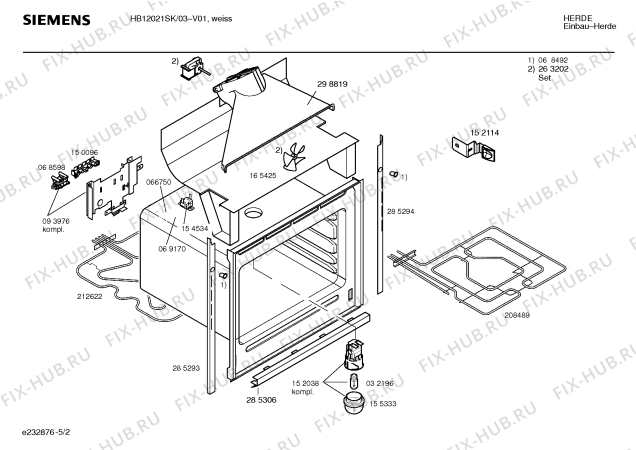 Схема №1 HB12021SK с изображением Инструкция по эксплуатации для плиты (духовки) Siemens 00522539