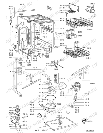 Схема №1 GSU 5639/1 WS с изображением Блок управления для электропосудомоечной машины Whirlpool 480140101755