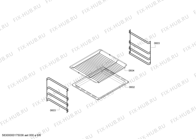 Взрыв-схема плиты (духовки) Bosch HEN201E2 - Схема узла 06
