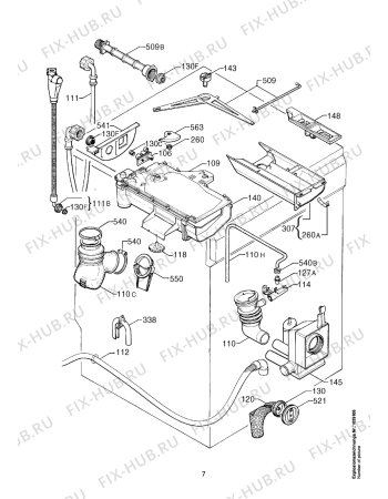 Взрыв-схема стиральной машины Aeg LAV1571-W - Схема узла Water equipment