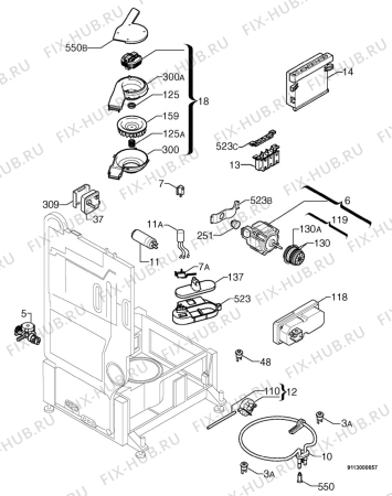 Взрыв-схема посудомоечной машины Zanussi ZTI6100 - Схема узла Electrical equipment 268