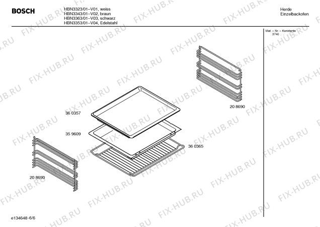 Схема №2 HBN3323 с изображением Инструкция по эксплуатации для духового шкафа Bosch 00583631