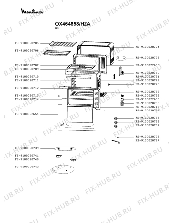 Схема №1 OX464858/HZA с изображением Переключатель для духового шкафа Moulinex FS-9100022655